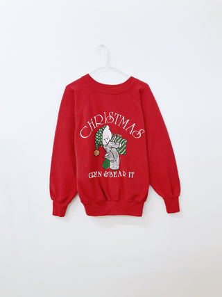 GOAT Vintage Christmas Grin & Bear It Holiday Sweatshirt    Sweatshirts  - Vintage, Y2K and Upcycled Apparel