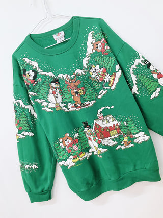 GOAT Vintage Christmas Characters Holiday Sweatshirt    Sweatshirts  - Vintage, Y2K and Upcycled Apparel