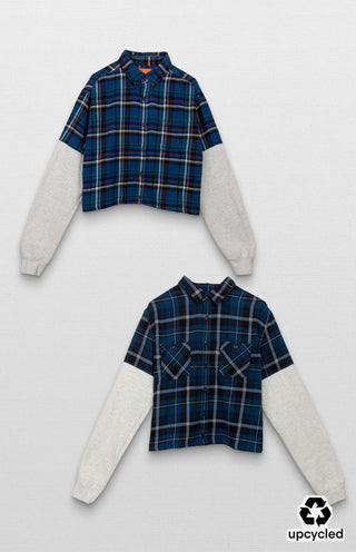 GOAT Vintage Plaid Button Up Sweatshirt    Sweatshirt  - Vintage, Y2K and Upcycled Apparel